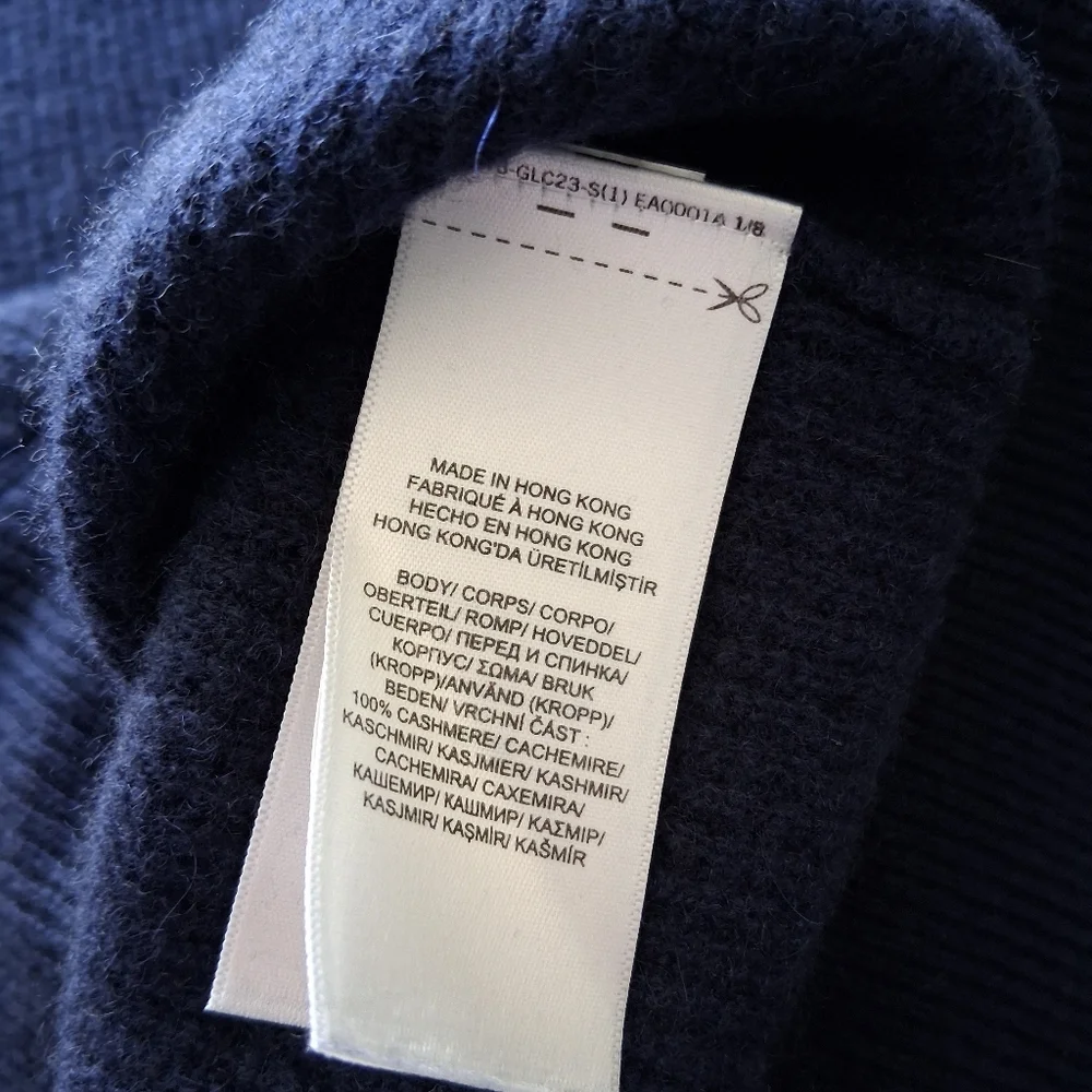 Polo Ralph Lauren Washable Cashmere Hooded Sweater In Waffle Knit Navy XL